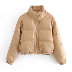 Zara faux leather cropped jacket